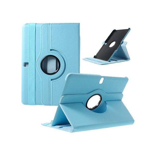 CUSTODIA BOOK PELLE GIREVOLE per SAMSUNG GALAXY TAB PRO 10.1, SM-T520, SM-T525 CON STAND E CHIUSURA ELASTICO COLORE AZZURRO CUSTODIA BOOK PELLE GIREVOLE per SAMSUNG GALAXY TAB PRO 10.1, SM-T520, SM-T525 CON STAND E CHIUSURA ELASTICO COLORE AZZURRO