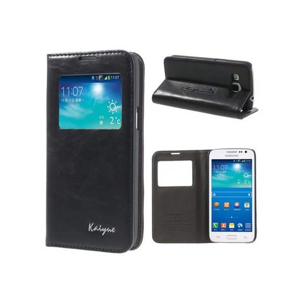 CUSTODIA FLIP ORIZZONTALE PELLE per SAMSUNG G3812 GALAXY WIN PRO CON FINESTRA ID, STAND E TASCHE PORTA CARTE COLORE NERO CUSTODIA FLIP ORIZZONTALE PELLE per SAMSUNG G3812 GALAXY WIN PRO CON FINESTRA ID, STAND E TASCHE PORTA CARTE COLORE NERO