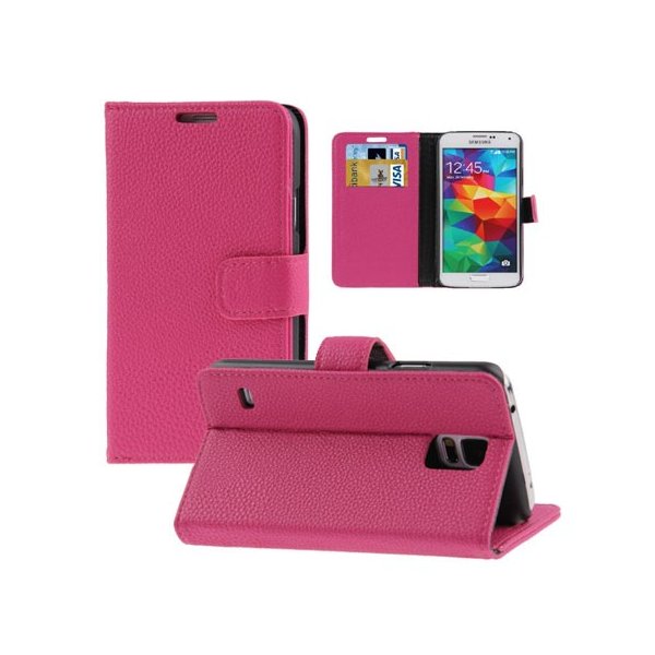 CUSTODIA FLIP ORIZZONTALE SIMILPELLE RUVIDA per SAMSUNG G900 GALAXY S5, S5 NEO G903F CON STAND E PORTA CARTE COLORE FUCSIA CUSTODIA FLIP ORIZZONTALE SIMILPELLE RUVIDA per SAMSUNG G900 GALAXY S5, S5 NEO G903F CON STAND E PORTA CARTE COLORE FUCSIA
