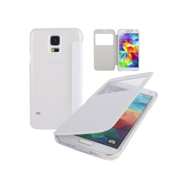 CUSTODIA FLIP ORIZZONTALE SIMILPELLE per SAMSUNG GALAXY S5, S5 NEO CON PARTE POSTERIORE RIGIDA BIANCO TRASPARENTE CUSTODIA FLIP ORIZZONTALE SIMILPELLE per SAMSUNG GALAXY S5, S5 NEO CON PARTE POSTERIORE RIGIDA BIANCO TRASPARENTE