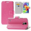 CUSTODIA FLIP ORIZZONTALE per SAMSUNG G900F GALAXY S5, GALAXY S5 NEO G903F CON STAND E PORTA CARTE COLORE FUCSIA EFFETTO CROSS CUSTODIA FLIP ORIZZONTALE per SAMSUNG G900F GALAXY S5, GALAXY S5 NEO G903F CON STAND E PORTA CARTE COLORE FUCSIA EFFETTO CROSS