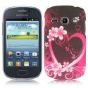 CUSTODIA BACK RIGIDA per SAMSUNG S6810 GALAXY FAME, S6812 GALAXY FAME DUOS FANTASIA FIORI E CUORE VIOLA SU SFONDO NERO CUSTODIA BACK RIGIDA per SAMSUNG S6810 GALAXY FAME, S6812 GALAXY FAME DUOS FANTASIA FIORI E CUORE VIOLA SU SFONDO NERO