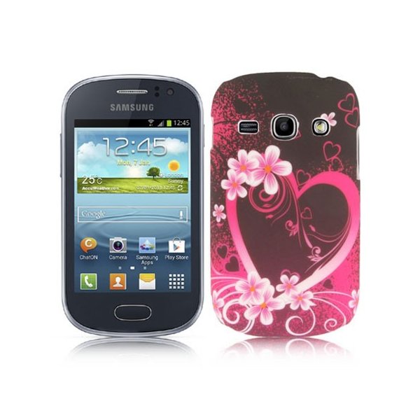 CUSTODIA BACK RIGIDA per SAMSUNG S6810 GALAXY FAME, S6812 GALAXY FAME DUOS FANTASIA FIORI E CUORE VIOLA SU SFONDO NERO CUSTODIA BACK RIGIDA per SAMSUNG S6810 GALAXY FAME, S6812 GALAXY FAME DUOS FANTASIA FIORI E CUORE VIOLA SU SFONDO NERO