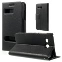 CUSTODIA FLIP ORIZZONTALE SLIM per HUAWEI ASCEND Y511 CON DOPPIA FINESTRA ID E STAND COLORE NERO CUSTODIA FLIP ORIZZONTALE SLIM per HUAWEI ASCEND Y511 CON DOPPIA FINESTRA ID E STAND COLORE NERO