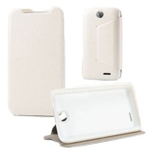 CUSTODIA FLIP ORIZZONTALE PELLE per HTC DESIRE 310 CON STAND COLORE BIANCO BLISTER SWIFT