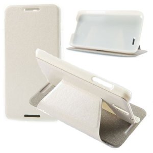 CUSTODIA FLIP ORIZZONTALE PELLE per HTC DESIRE 610 CON STAND COLORE BIANCO BLISTER SWIFT