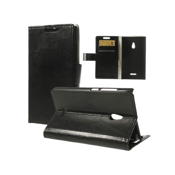 CUSTODIA FLIP ORIZZONTALE PELLE per NOKIA XL CON STAND E TASCHE PORTA CARTE COLORE NERO CUSTODIA FLIP ORIZZONTALE PELLE per NOKIA XL CON STAND E TASCHE PORTA CARTE COLORE NERO