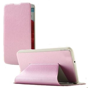CUSTODIA FLIP ORIZZONTALE PELLE per LG G PRO 2, D837, D838, F350 CON STAND COLORE ROSA BLISTER SWIFT