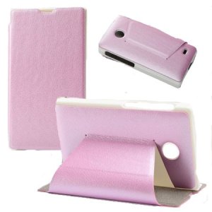 CUSTODIA FLIP ORIZZONTALE PELLE per NOKIA X, X+ CON STAND COLORE ROSA BLISTER SWIFT