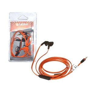 AURICOLARE STEREO con CONNETTORE JACK 3,5mm - TASTO GESTIONE CHIAMATA COLORE ARANCIONE ORIGINALE NGM HI-FW BLISTER
