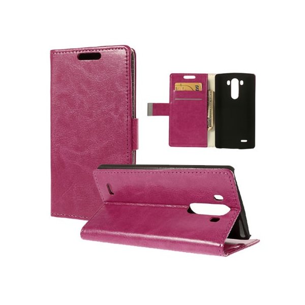 CUSTODIA FLIP ORIZZONTALE PELLE per LG G3 D850, D855, LS990 CON STAND E TASCHE PORTA CARTE COLORE FUCSIA CUSTODIA FLIP ORIZZONTALE PELLE per LG G3 D850, D855, LS990 CON STAND E TASCHE PORTA CARTE COLORE FUCSIA