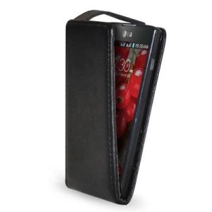CUSTODIA FLIP VERTICALE SIMILPELLE per LG L90 DUAL D410 COLORE NERO