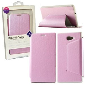 CUSTODIA FLIP ORIZZONTALE PELLE per SONY XPERIA M2 CON STAND COLORE ROSA BLISTER SWIFT