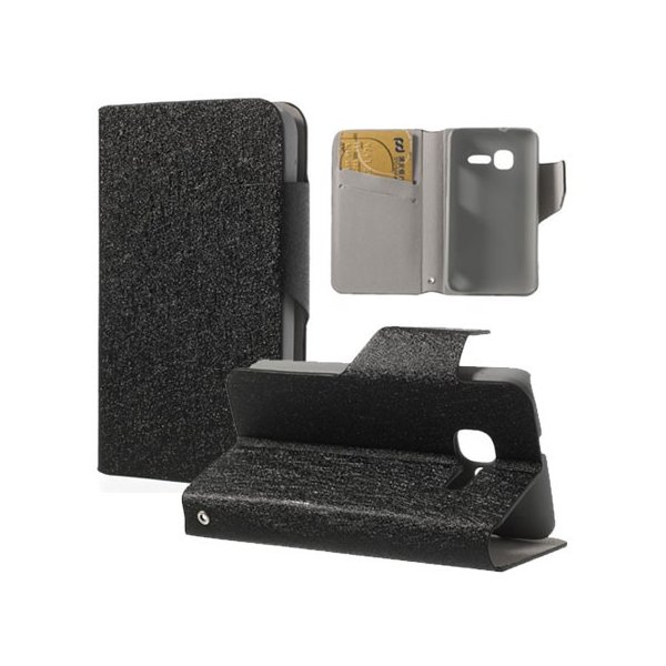 CUSTODIA FLIP ORIZZONTALE per VODAFONE SMART MINI 875, ALCATEL ONE TOUCH T'POP, 4010D, 4010E CON STAND E PORTA CARTE NERO CUSTODIA FLIP ORIZZONTALE per VODAFONE SMART MINI 875, ALCATEL ONE TOUCH T'POP, 4010D, 4010E CON STAND E PORTA CARTE NERO