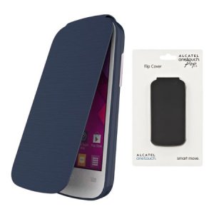 CUSTODIA FLIP COVER ORIGINALE ALCATEL F-GCGB27B0A10C1-A1 per ONE TOUCH POP C3 COLORE BLU BLISTER