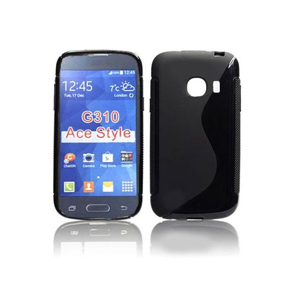 CUSTODIA GEL TPU SILICONE DOUBLE per SAMSUNG G310 GALAXY ACE STYLE COLORE NERO