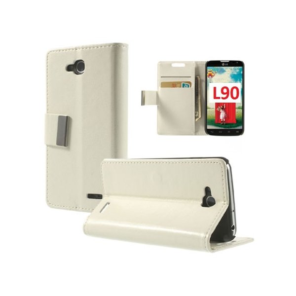 CUSTODIA FLIP ORIZZONTALE SIMILPELLE per LG L90 DUAL D410 CON STAND E TASCHE PORTA CARTE COLORE BIANCO CUSTODIA FLIP ORIZZONTALE SIMILPELLE per LG L90 DUAL D410 CON STAND E TASCHE PORTA CARTE COLORE BIANCO