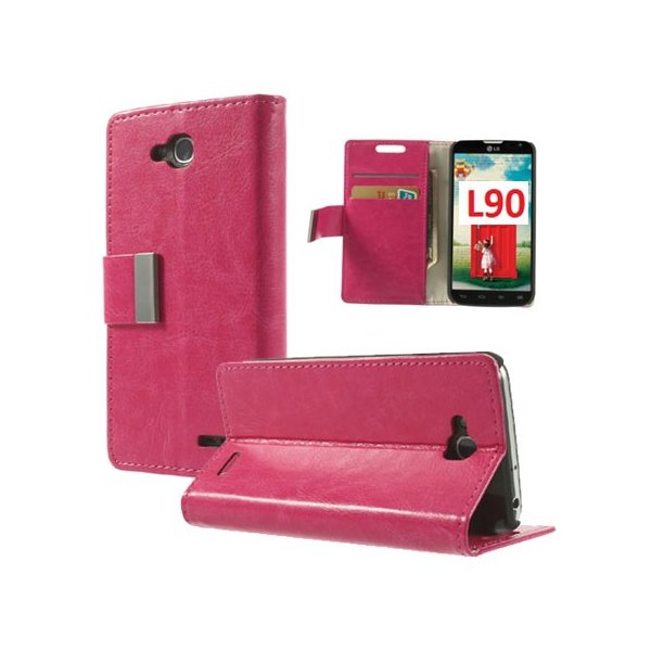 CUSTODIA FLIP ORIZZONTALE SIMILPELLE per LG L90 DUAL D410 CON STAND E TASCHE PORTA CARTE COLORE ROSA CUSTODIA FLIP ORIZZONTALE SIMILPELLE per LG L90 DUAL D410 CON STAND E TASCHE PORTA CARTE COLORE ROSA