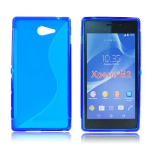 CUSTODIA GEL TPU SILICONE DOUBLE per SONY XPERIA M2 COLORE BLU