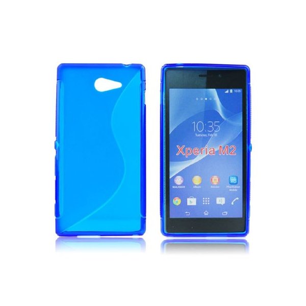 CUSTODIA GEL TPU SILICONE DOUBLE per SONY XPERIA M2 COLORE BLU CUSTODIA GEL TPU SILICONE DOUBLE per SONY XPERIA M2 COLORE BLU