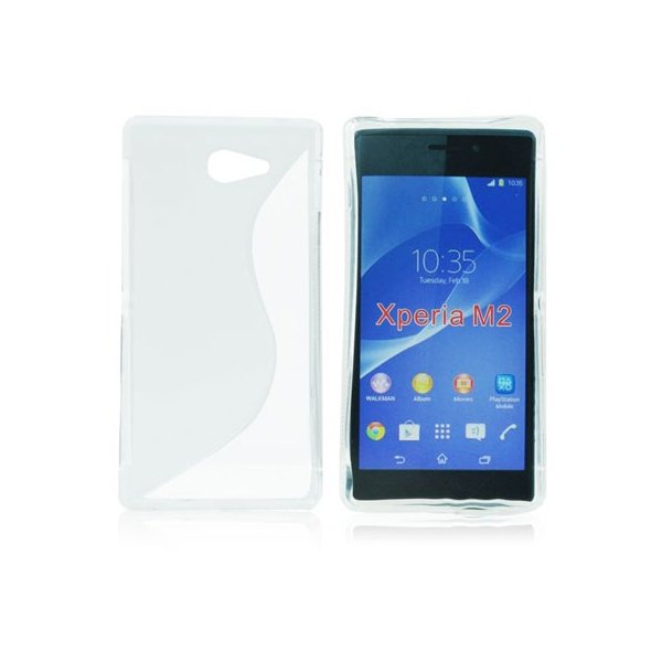 CUSTODIA GEL TPU SILICONE DOUBLE per SONY XPERIA M2 COLORE BIANCO-TRASPARENTE CUSTODIA GEL TPU SILICONE DOUBLE per SONY XPERIA M2 COLORE BIANCO-TRASPARENTE