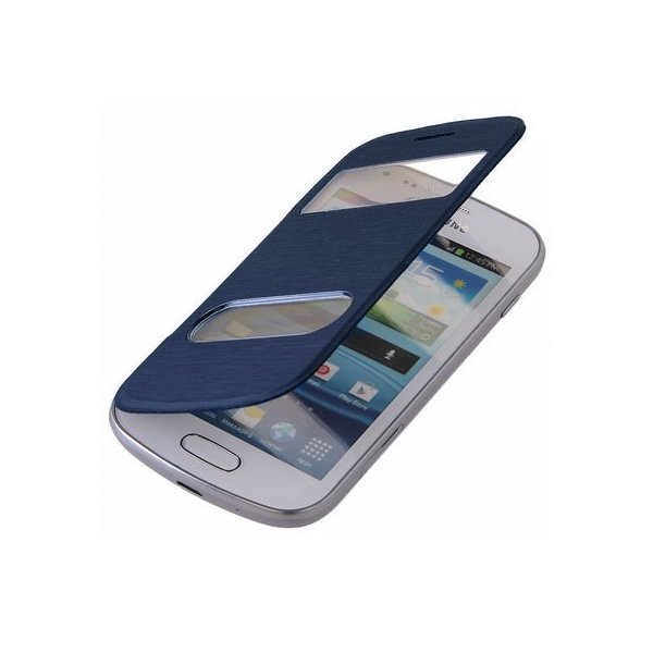 CUSTODIA FLIP ORIZZONTALE ULTRA SLIM per SAMSUNG S7562 GALAXY S DUOS CON DOPPIA FINESTRA IDENTIFICATIVO CHIAMANTE BLU CUSTODIA FLIP ORIZZONTALE ULTRA SLIM per SAMSUNG S7562 GALAXY S DUOS CON DOPPIA FINESTRA IDENTIFICATIVO CHIAMANTE BLU
