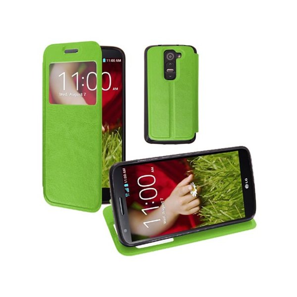 CUSTODIA FLIP ORIZZONTALE PELLE per LG G2 MINI CON FINESTRA ID ED INTERNO IN TPU SILICONE COLORE VERDE CUSTODIA FLIP ORIZZONTALE PELLE per LG G2 MINI CON FINESTRA ID ED INTERNO IN TPU SILICONE COLORE VERDE