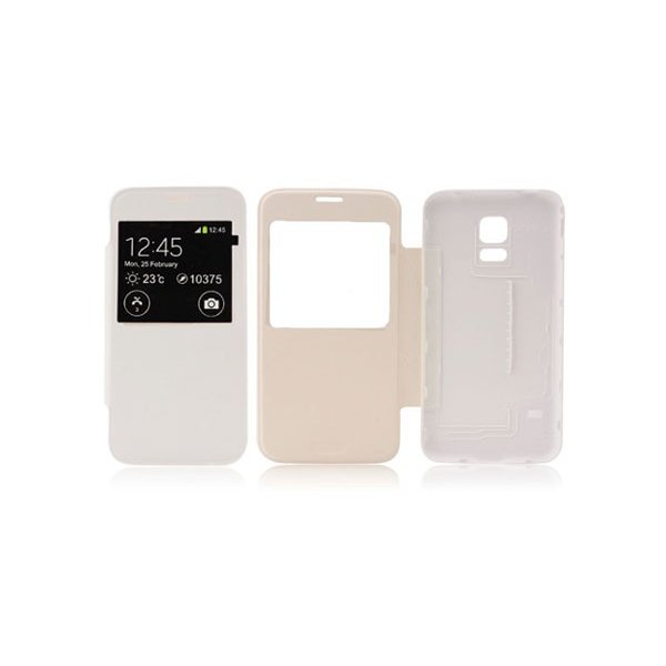 CUSTODIA FLIP ORIZZONTALE CON FINESTRA ID per SAMSUNG G800 GALAXY S5 MINI COLORE BIANCO CUSTODIA FLIP ORIZZONTALE CON FINESTRA ID per SAMSUNG G800 GALAXY S5 MINI COLORE BIANCO