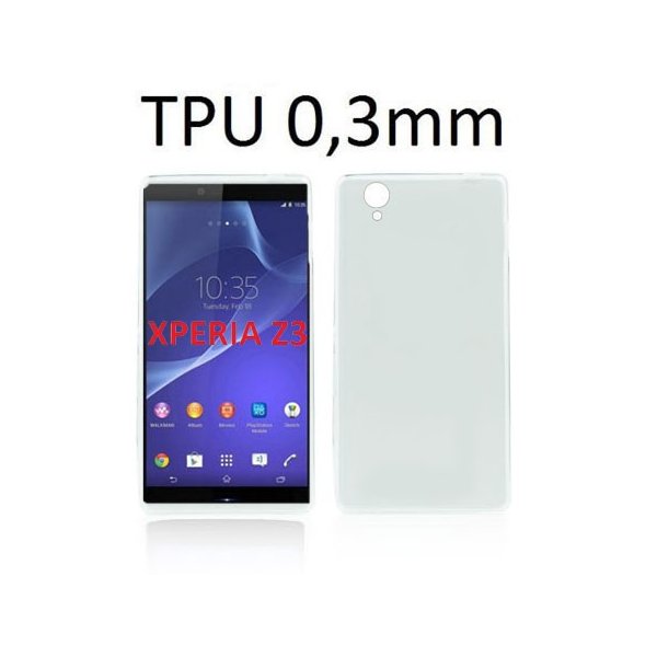 CUSTODIA GEL TPU SILICONE ULTRA SLIM 0,3mm per SONY XPERIA Z3 COLORE BIANCO TRASPARENTE CUSTODIA GEL TPU SILICONE ULTRA SLIM 0,3mm per SONY XPERIA Z3 COLORE BIANCO TRASPARENTE