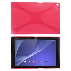 CUSTODIA GEL TPU SILICONE DOUBLE X-LINE per SONY XPERIA Z2 TABLET LTE, XPERIA Z2 TABLET WI-FI, 10.1" POLLICI ROSA