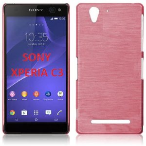 CUSTODIA TPU SILICONE per SONY XPERIA C3 D2533, XPERIA C3 DUAL SIM D2502 COLORE ROSA EFFETTO METALLICO