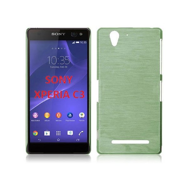 CUSTODIA TPU SILICONE per SONY XPERIA C3 D2533, XPERIA C3 DUAL SIM D2502 COLORE VERDE EFFETTO METALLICO CUSTODIA TPU SILICONE per SONY XPERIA C3 D2533, XPERIA C3 DUAL SIM D2502 COLORE VERDE EFFETTO METALLICO