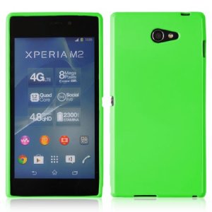 CUSTODIA GEL TPU SILICONE LUCIDA per SONY XPERIA M2 COLORE VERDE