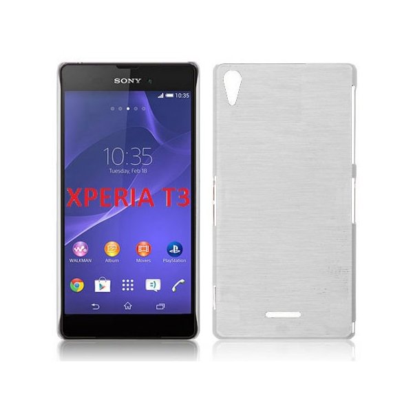 CUSTODIA TPU SILICONE per SONY XPERIA T3 D5102, D5103, D5106 COLORE BIANCO EFFETTO METALLICO CUSTODIA TPU SILICONE per SONY XPERIA T3 D5102, D5103, D5106 COLORE BIANCO EFFETTO METALLICO