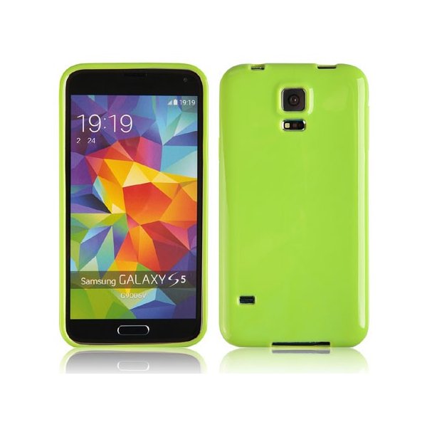CUSTODIA GEL TPU SILICONE LUCIDA per SAMSUNG G900F GALAXY S5, GALAXY S5 NEO G903F, GALAXY S5 PLUS COLORE VERDE