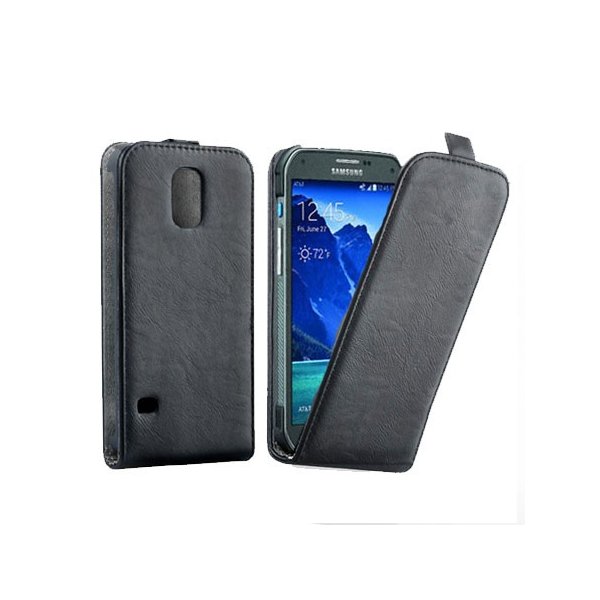 CUSTODIA FLIP VERTICALE SLIM PELLE per SAMSUNG G870 GALAXY S5 ACTIVE COLORE NERO CUSTODIA FLIP VERTICALE SLIM PELLE per SAMSUNG G870 GALAXY S5 ACTIVE COLORE NERO