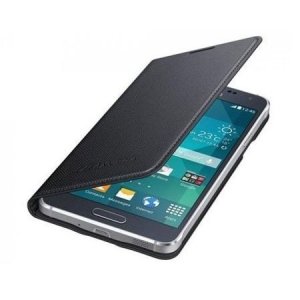 CUSTODIA FLIP COVER ORIGINALE SAMSUNG COLORE NERO EFFETTO PUNTINATO per G850 GALAXY ALPHA EF-FG850BBEGWW BLISTER