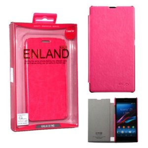 CUSTODIA FLIP ORIZZONTALE PELLE per SONY XPERIA Z1, C6902, C6903, C6906, C6943, L39H, HONAMI COLORE FUCSIA BLISTER ENLAND