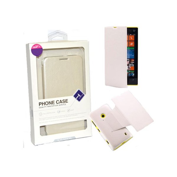 CUSTODIA FLIP ORIZZONTALE PELLE per NOKIA LUMIA 520, LUMIA 525 CON STAND COLORE BIANCO BLISTER SWIFT CUSTODIA FLIP ORIZZONTALE PELLE per NOKIA LUMIA 520, LUMIA 525 CON STAND COLORE BIANCO BLISTER SWIFT