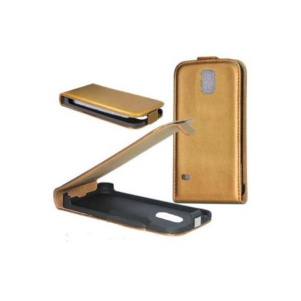 CUSTODIA FLIP VERTICALE SLIM SIMILPELLE per SAMSUNG G900F GALAXY S5, GALAXY S5 NEO G903F, GALAXY S5 PLUS COLORE ORO CUSTODIA FLIP VERTICALE SLIM SIMILPELLE per SAMSUNG G900F GALAXY S5, GALAXY S5 NEO G903F, GALAXY S5 PLUS COLORE ORO