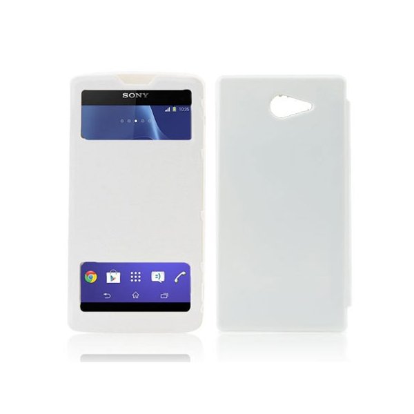 CUSTODIA FLIP COVER ORIZZONTALE per SONY XPERIA M2 CON DOPPIA FINESTRA IDENTIFICATIVO CHIAMANTE BIANCO (NO RIMOZIONE COVER) CUSTODIA FLIP COVER ORIZZONTALE per SONY XPERIA M2 CON DOPPIA FINESTRA IDENTIFICATIVO CHIAMANTE BIANCO (NO RIMOZIONE COVER)