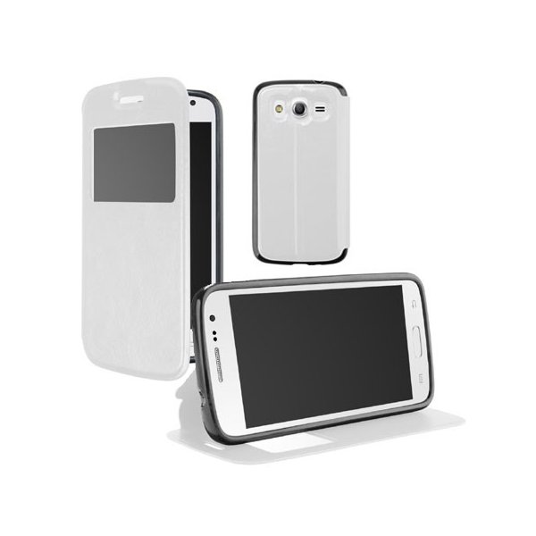 CUSTODIA FLIP ORIZZONTALE PELLE per SAMSUNG G386 GALAXY CORE LTE, G3518 CON FINESTRA ID E INTERNO IN TPU BIANCO CUSTODIA FLIP ORIZZONTALE PELLE per SAMSUNG G386 GALAXY CORE LTE, G3518 CON FINESTRA ID E INTERNO IN TPU BIANCO