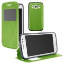 CUSTODIA FLIP ORIZZONTALE PELLE per SAMSUNG G386 GALAXY CORE LTE, G3518 CON FINESTRA ID E INTERNO IN TPU VERDE CUSTODIA FLIP ORIZZONTALE PELLE per SAMSUNG G386 GALAXY CORE LTE, G3518 CON FINESTRA ID E INTERNO IN TPU VERDE