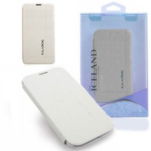 CUSTODIA FLIP ORIZZONTALE per SAMSUNG I9500 GALAXY S4, I9502, I9505 COLORE BIANCO ICELAND BLISTER