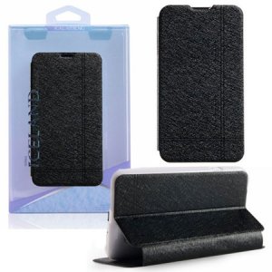 CUSTODIA FLIP ORIZZONTALE per SAMSUNG I9500 GALAXY S4, I9502, I9505 COLORE NERO ICELAND BLISTER