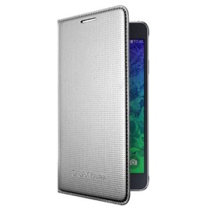 CUSTODIA FLIP COVER ORIGINALE SAMSUNG COLORE ARGENTO EFFETTO PUNTINATO per G850 GALAXY ALPHA EF-FG850BSEGWW BLISTER