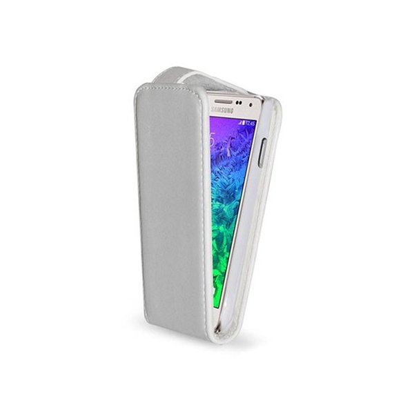 CUSTODIA FLIP VERTICALE PELLE per SAMSUNG G850 GALAXY ALPHA COLORE BIANCO CUSTODIA FLIP VERTICALE PELLE per SAMSUNG G850 GALAXY ALPHA COLORE BIANCO