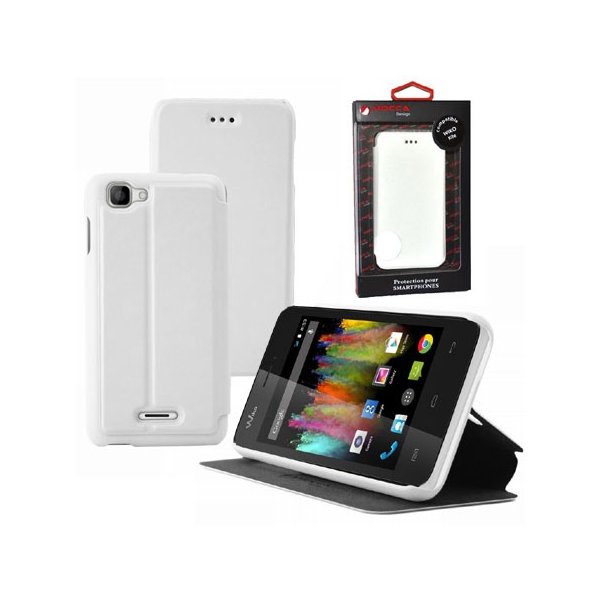 CUSTODIA FLIP ORIZZONTALE PELLE per WIKO KITE 4G CON STAND COLORE BIANCO ALTA QUALITA' MOCCA BLISTER CUSTODIA FLIP ORIZZONTALE PELLE per WIKO KITE 4G CON STAND COLORE BIANCO ALTA QUALITA' MOCCA BLISTER