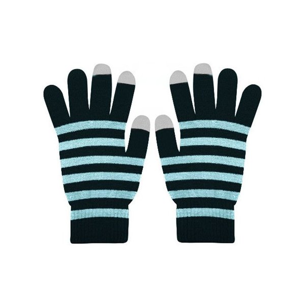 GUANTI PER TOUCH SCREEN MISURA MEDIA FANTASIA RIGHE COLORE NERO E AZZURRO GUANTI PER TOUCH SCREEN MISURA MEDIA FANTASIA RIGHE COLORE NERO E AZZURRO