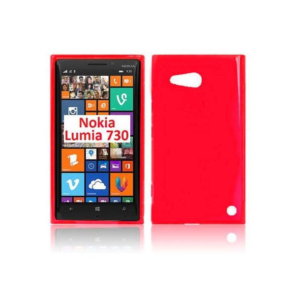 CUSTODIA GEL TPU SILICONE LUCIDA per NOKIA LUMIA 730 DUAL SIM, LUMIA 735 COLORE ROSSO CUSTODIA GEL TPU SILICONE LUCIDA per NOKIA LUMIA 730 DUAL SIM, LUMIA 735 COLORE ROSSO